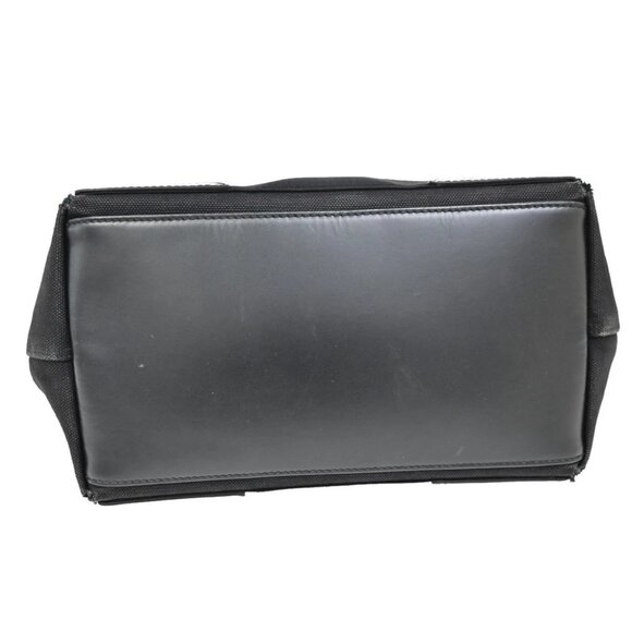 BALENCIAGA Logo Navy Cabas S Hand Bag Canvas Leather Black Italy - Picture 5 of 15